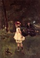 Eine La Fillette au Canard Dame belgische Maler Alfred Stevens
